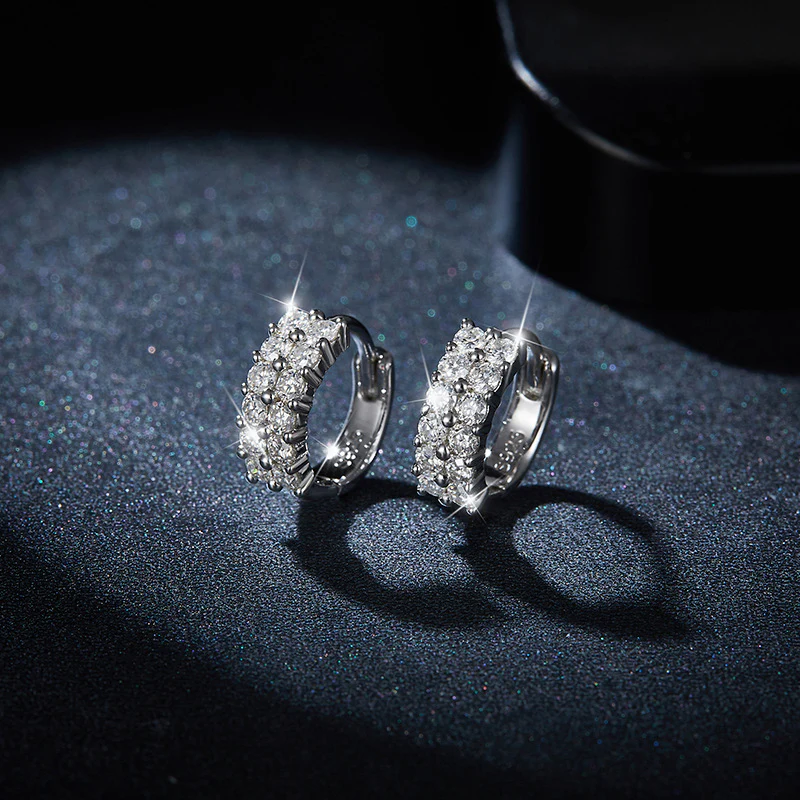 HOOP MOISSANITE EARRINGS IN STERLING SILVER - Image 4