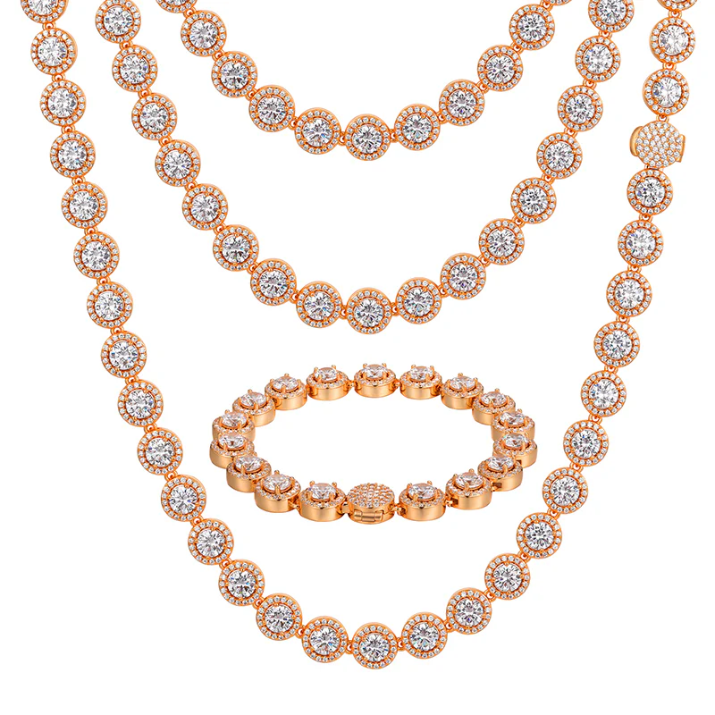 10MM ROUND MOISSANITE TENNIS CHAIN NECKLACE/BRACELET IN STERLING SILVER - Image 7