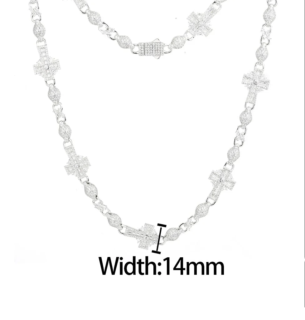 14MM MOISSANITE INFINITY MIX BALL LINK NECKLACE/BRACELET IN STERLING SILVER - Image 6