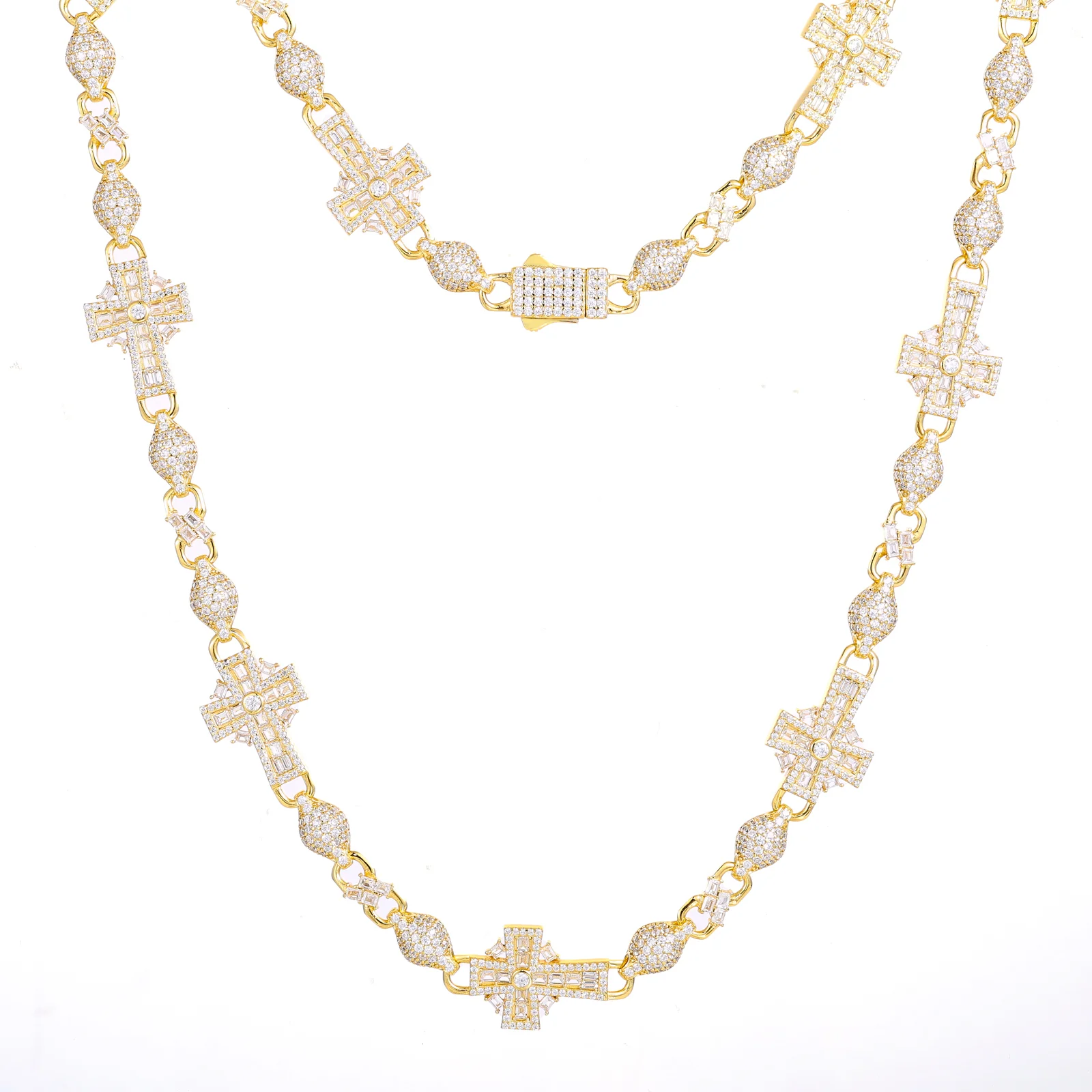 14MM MOISSANITE INFINITY MIX BALL LINK NECKLACE/BRACELET IN STERLING SILVER - Image 8