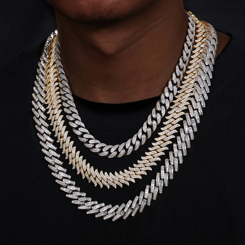 16MM MOISSANITE THORN MIAMI CUBAN LINK CHAIN NECKLACE/BRACELET IN STERLING SILVER - Image 2