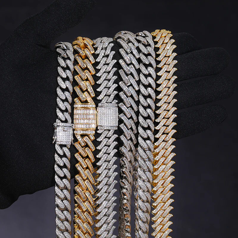 16MM MOISSANITE THORN MIAMI CUBAN LINK CHAIN NECKLACE/BRACELET IN STERLING SILVER - Image 3