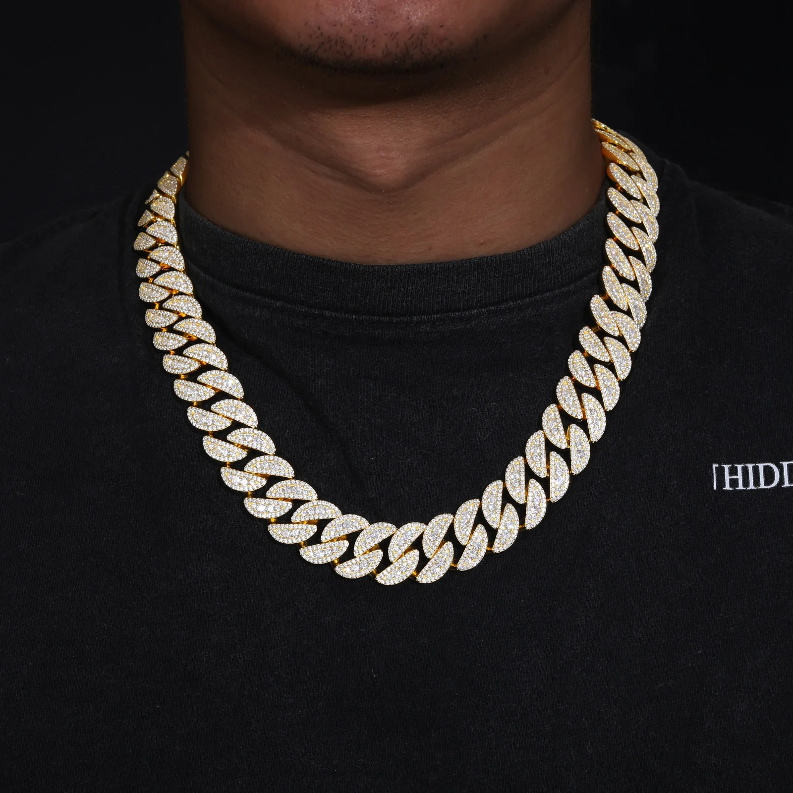 18MM MOISSANITE LEAF CUBAN LINK CHAIN NECKLACE/BRACELET IN STERLING SILVER - Image 5