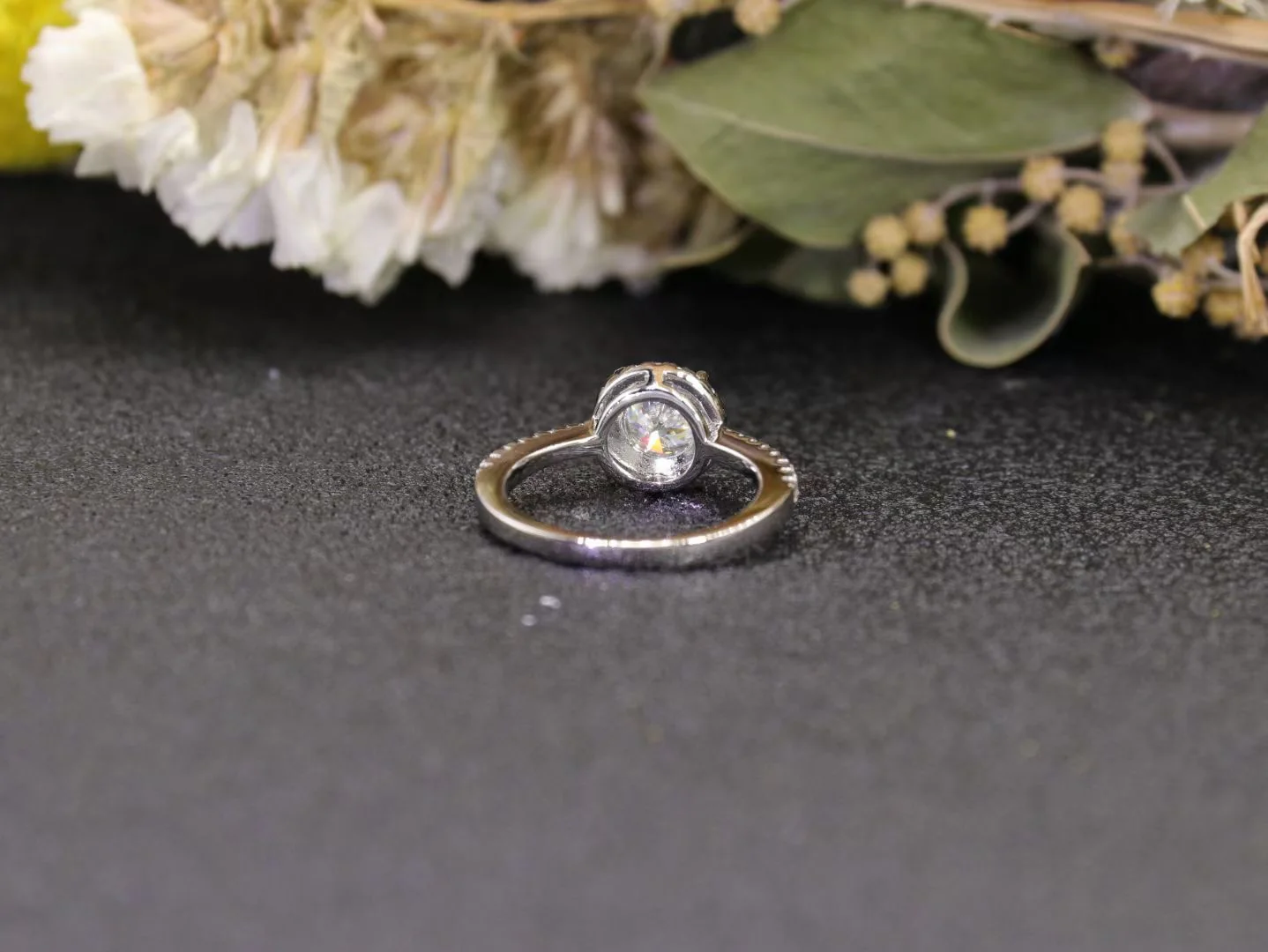 1CT ROUND DIAMOND CUT MOISSANITE ENGAGEMENT RING IN STERLING SILVER - Image 5