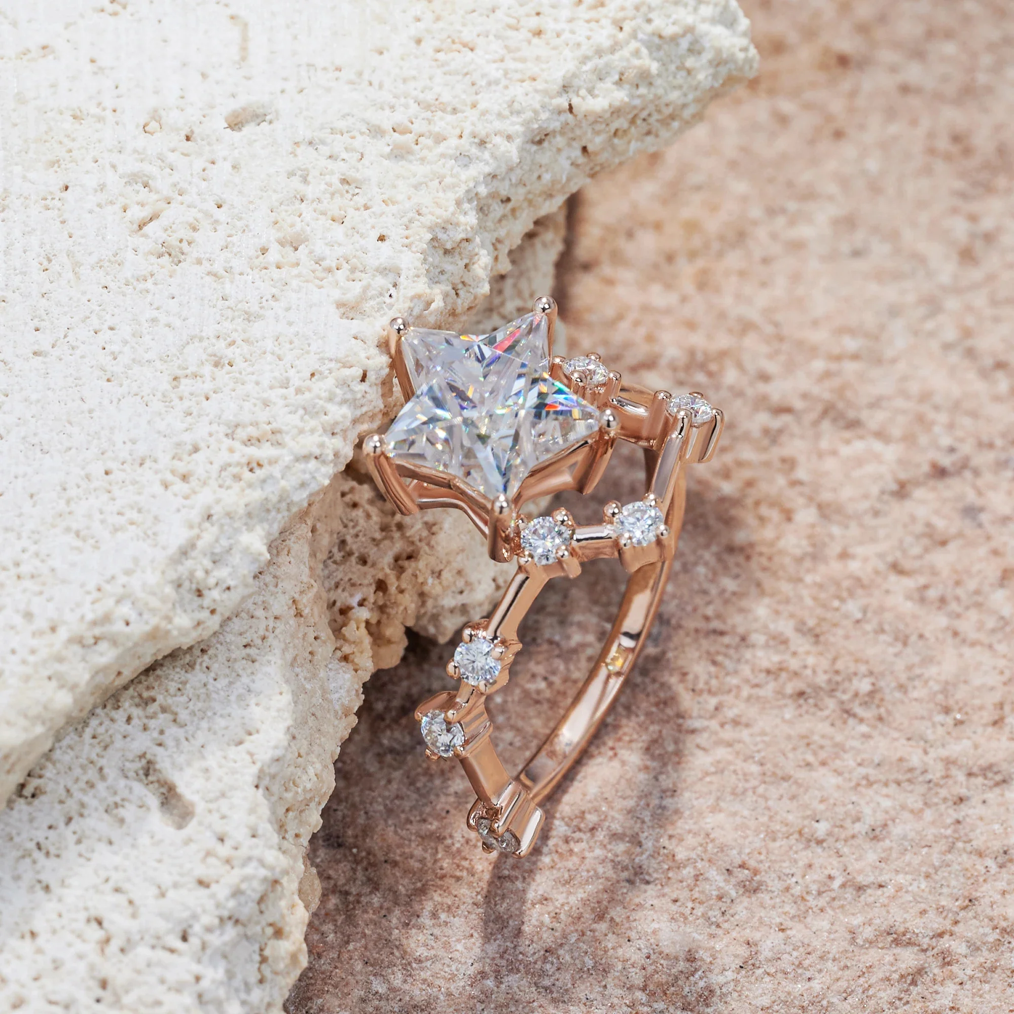 2.5CT MOISSANITE STELLAR DREAM RING IN SOLID GOLD - Image 2
