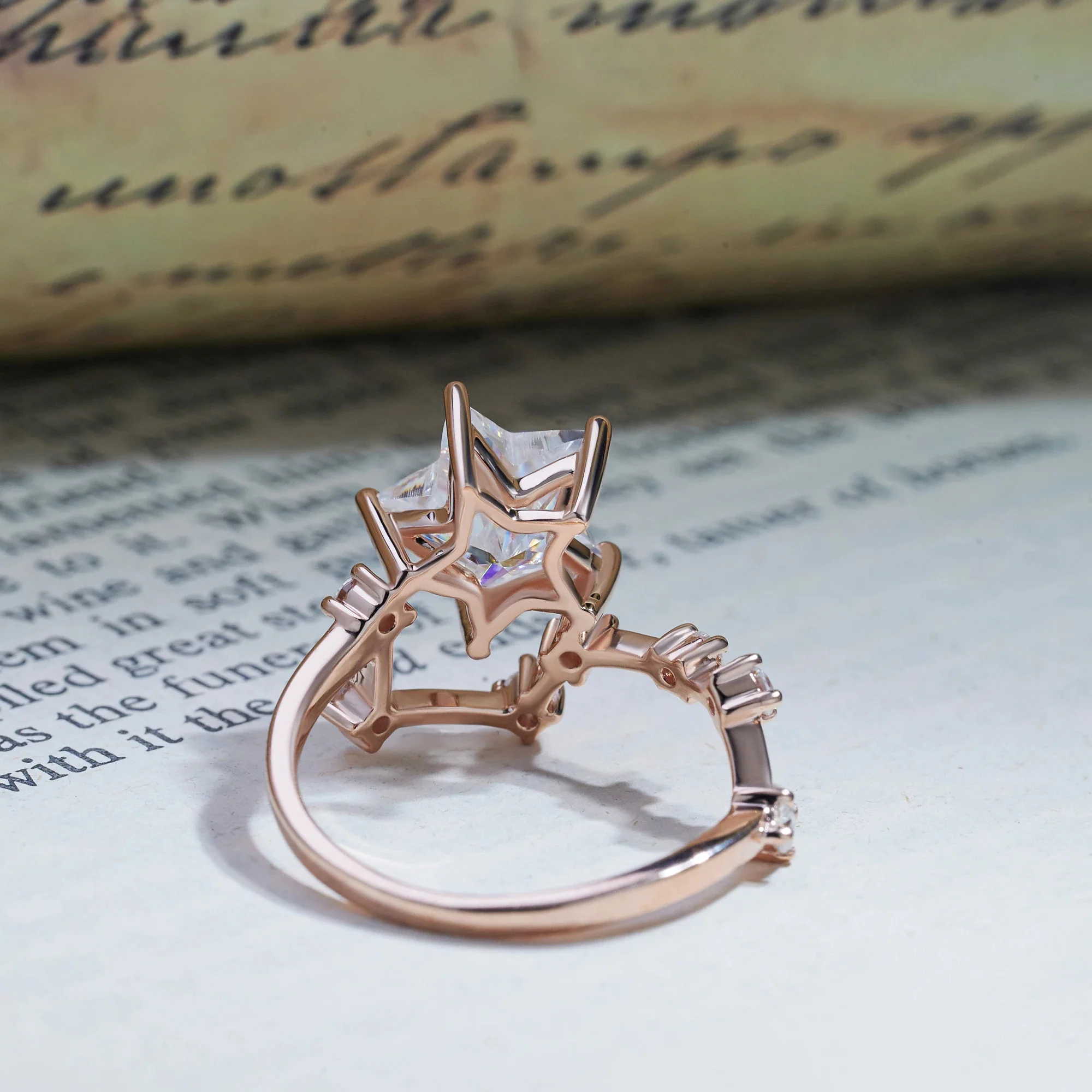 2.5CT MOISSANITE STELLAR DREAM RING IN SOLID GOLD - Image 3