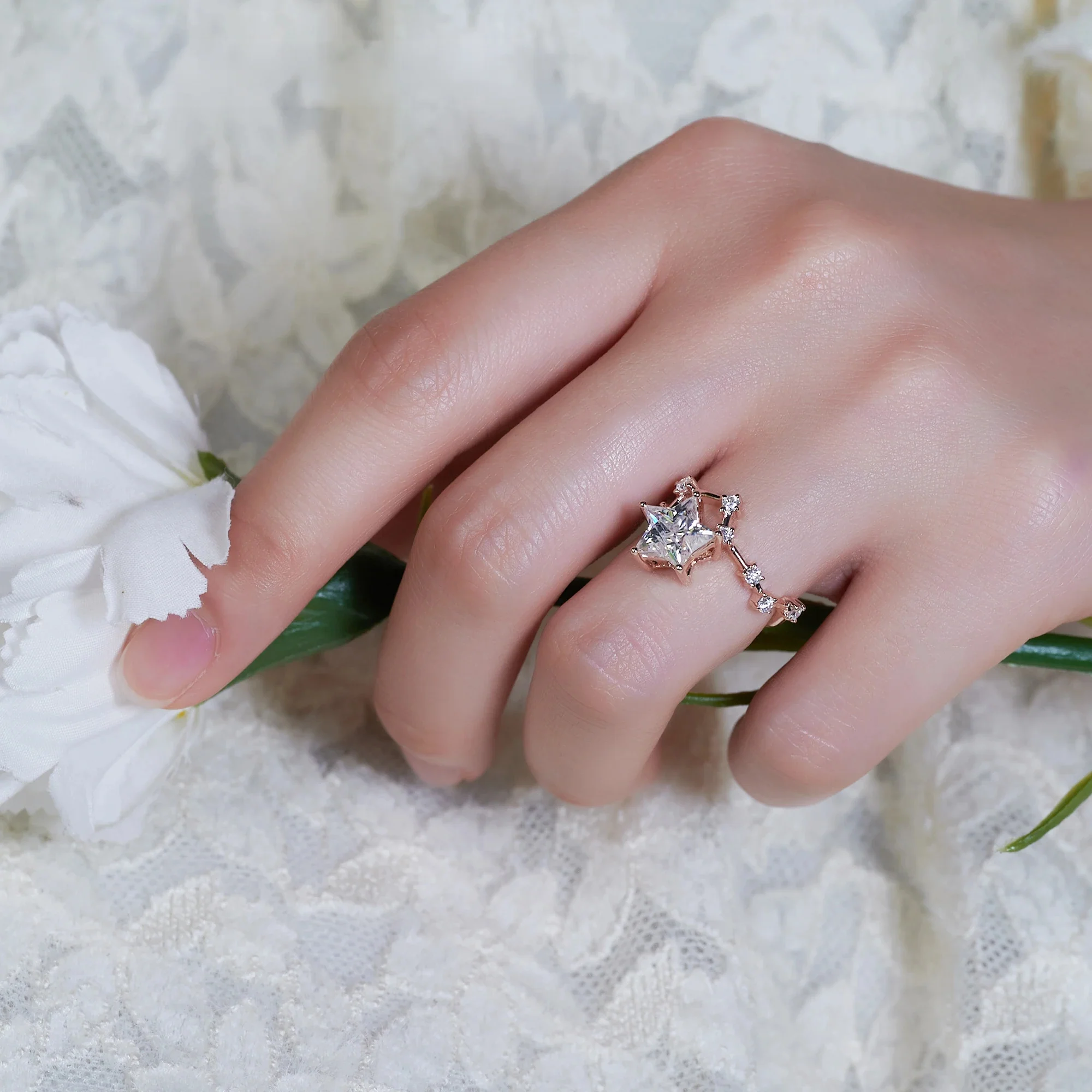 2.5CT MOISSANITE STELLAR DREAM RING IN SOLID GOLD - Image 4