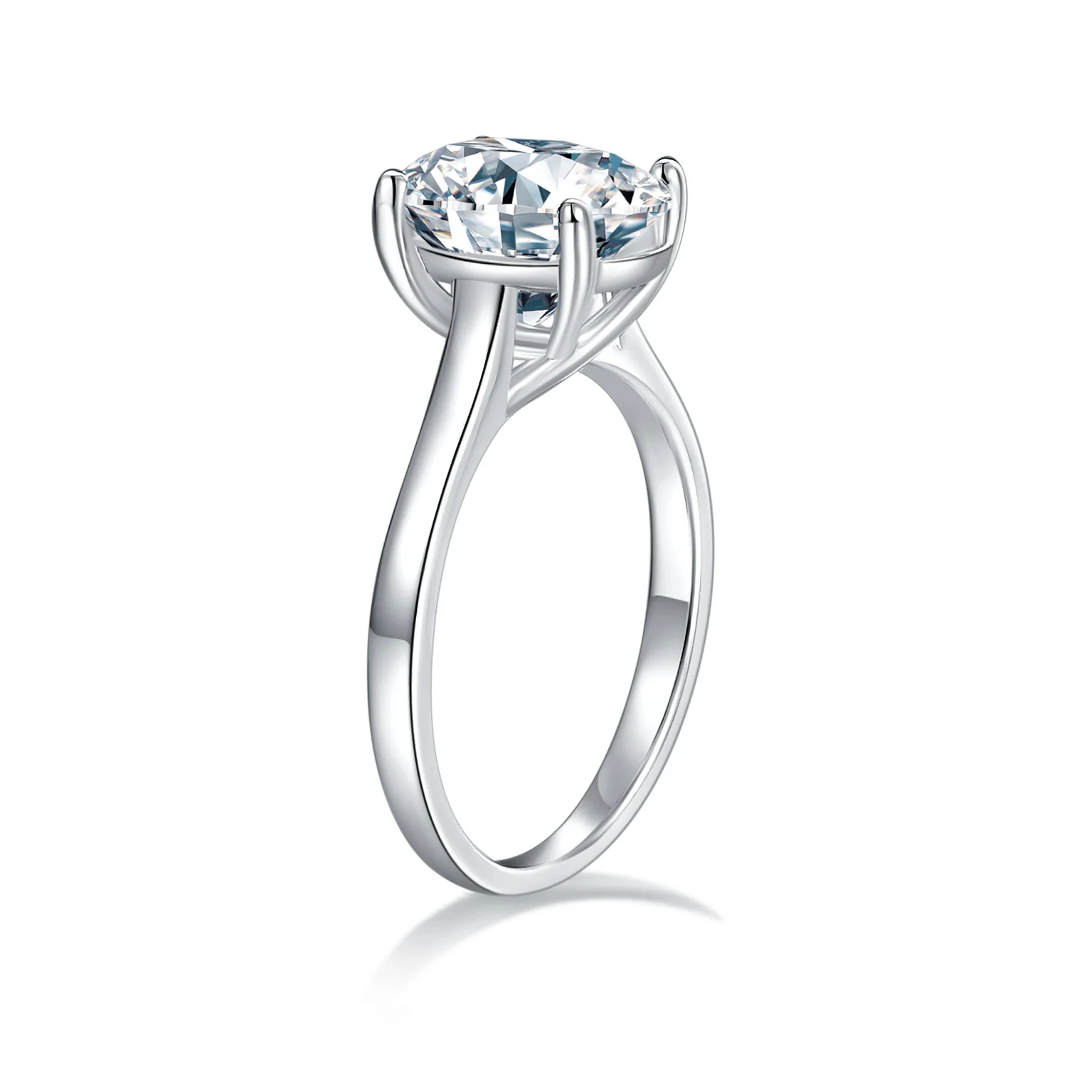 2.5CT OVAL CUT MOISSANITE RING IN STERLING SILVER - Image 4