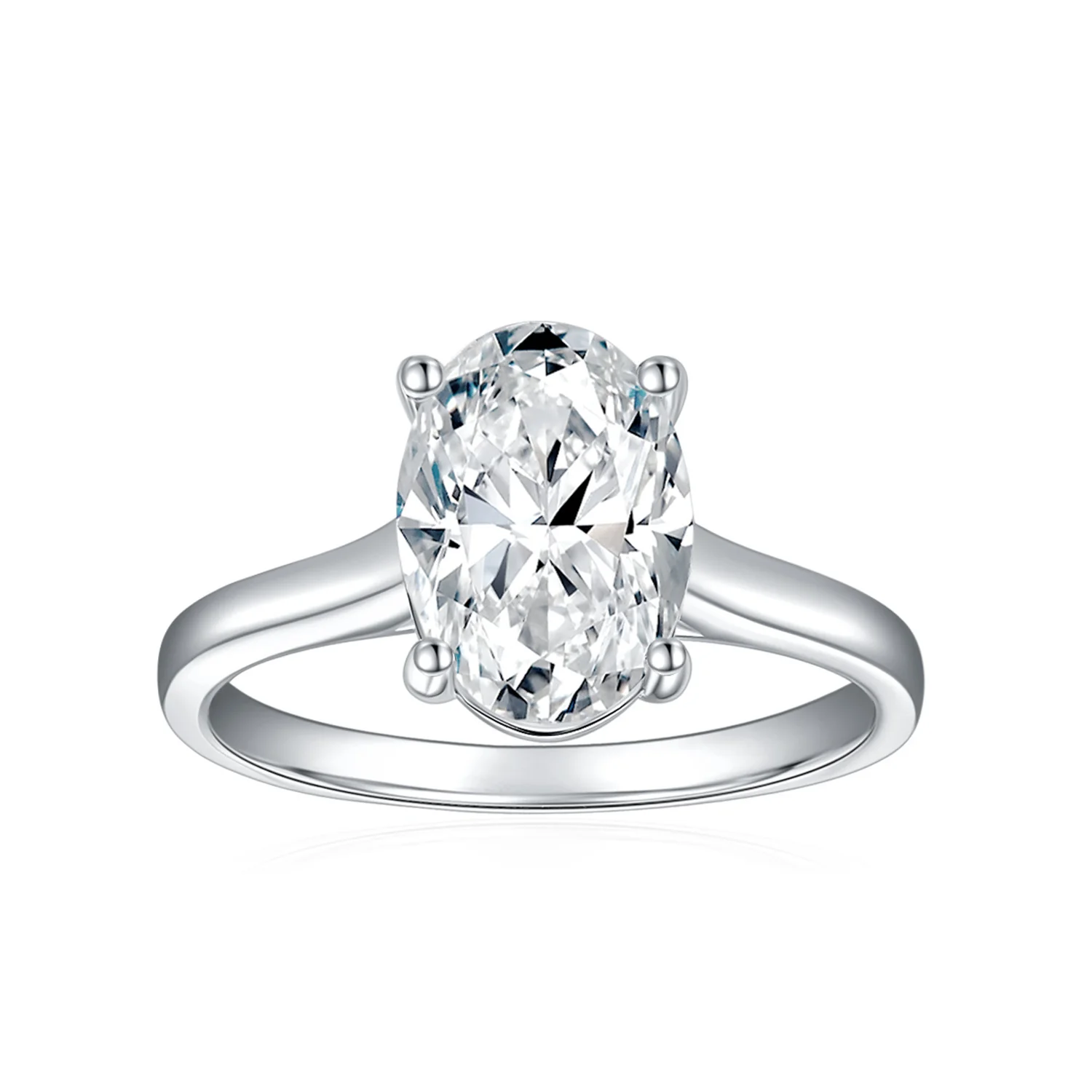 2.5CT OVAL CUT MOISSANITE RING IN STERLING SILVER - Image 5