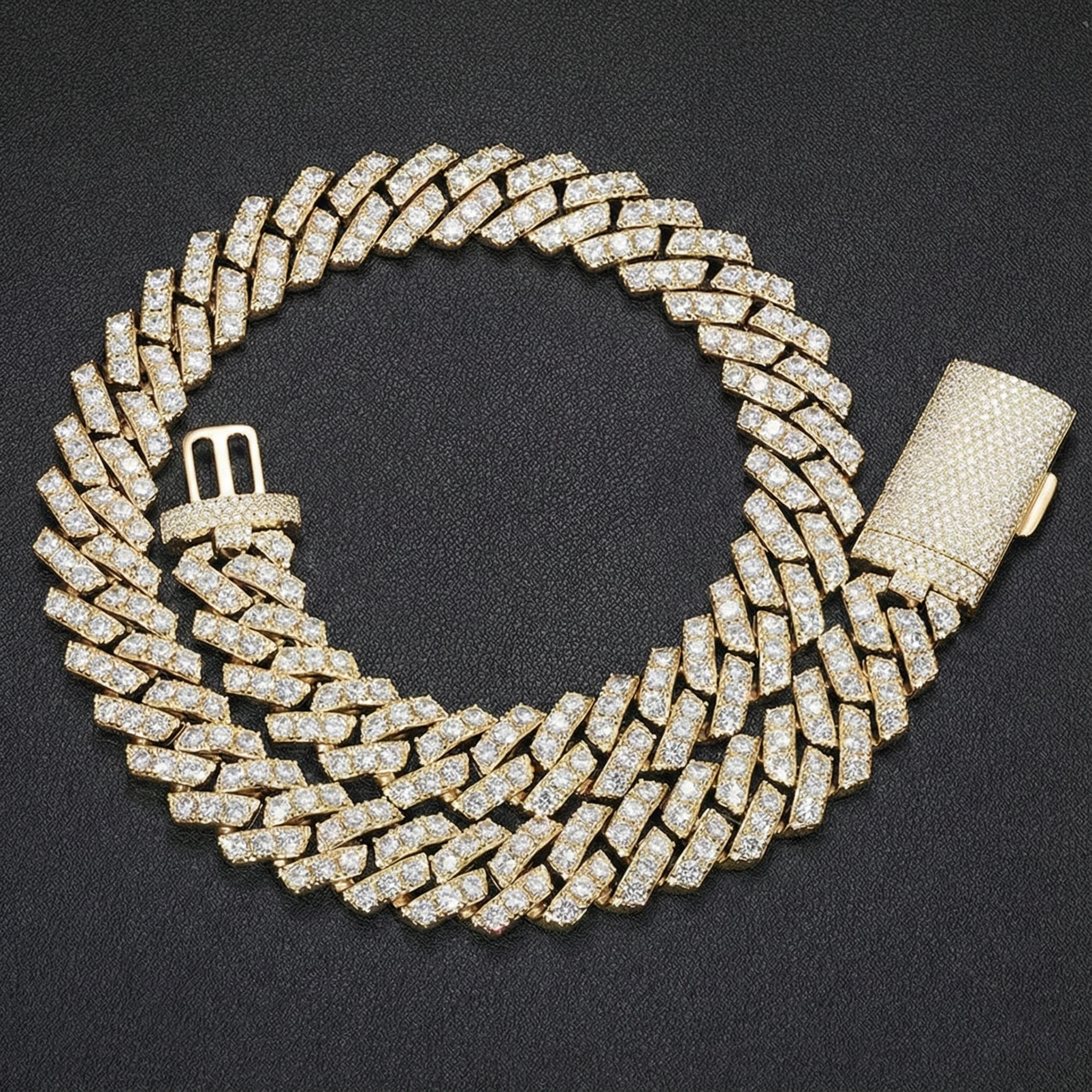 20MM 1 ROW MOISSANITE CUBAN LINK BRACELET/NECKLACE IN STERLING SILVER - Image 5