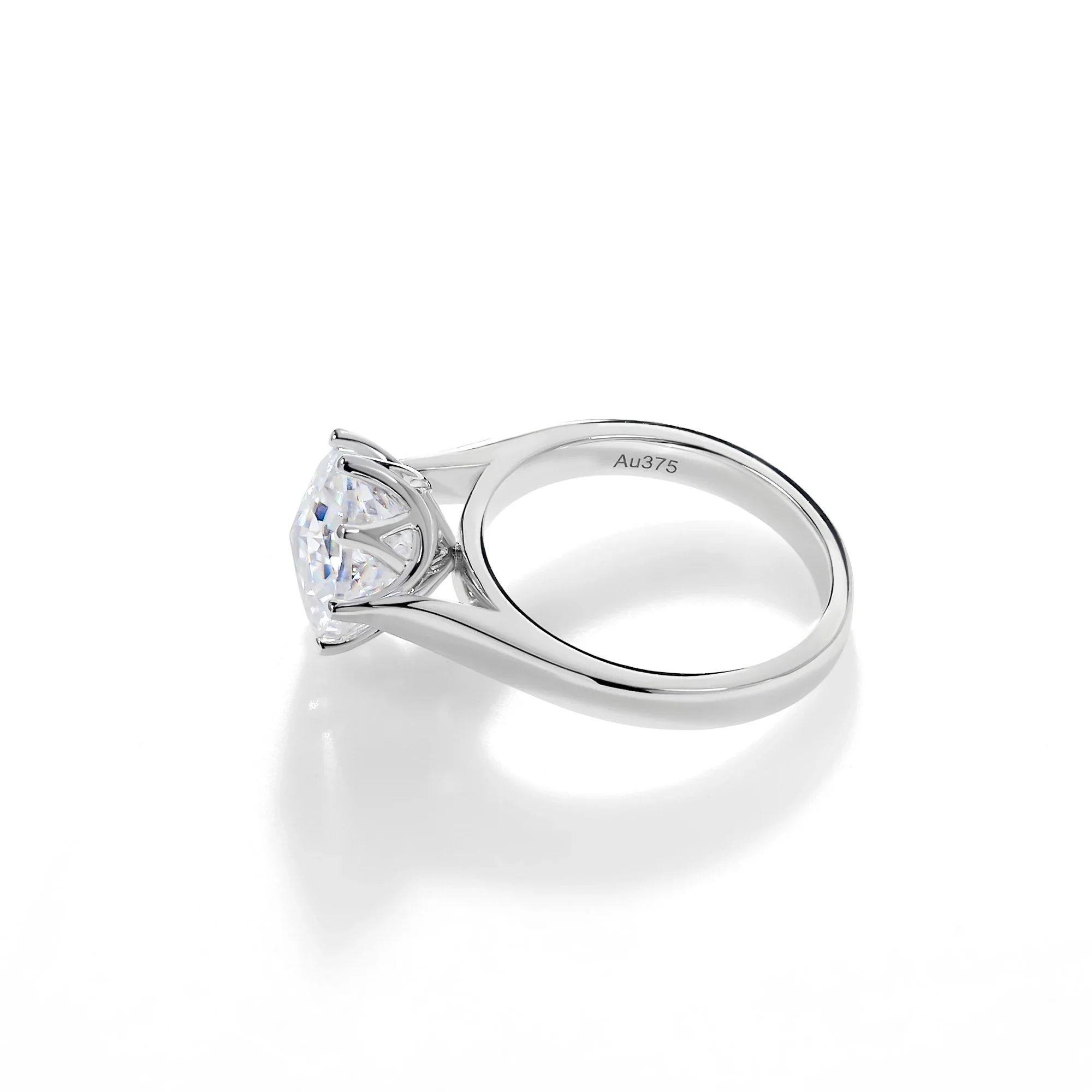 3CT ROUND CUT MOISSANITE SOLITAIRE RING IN SOLID GOLD - Image 2