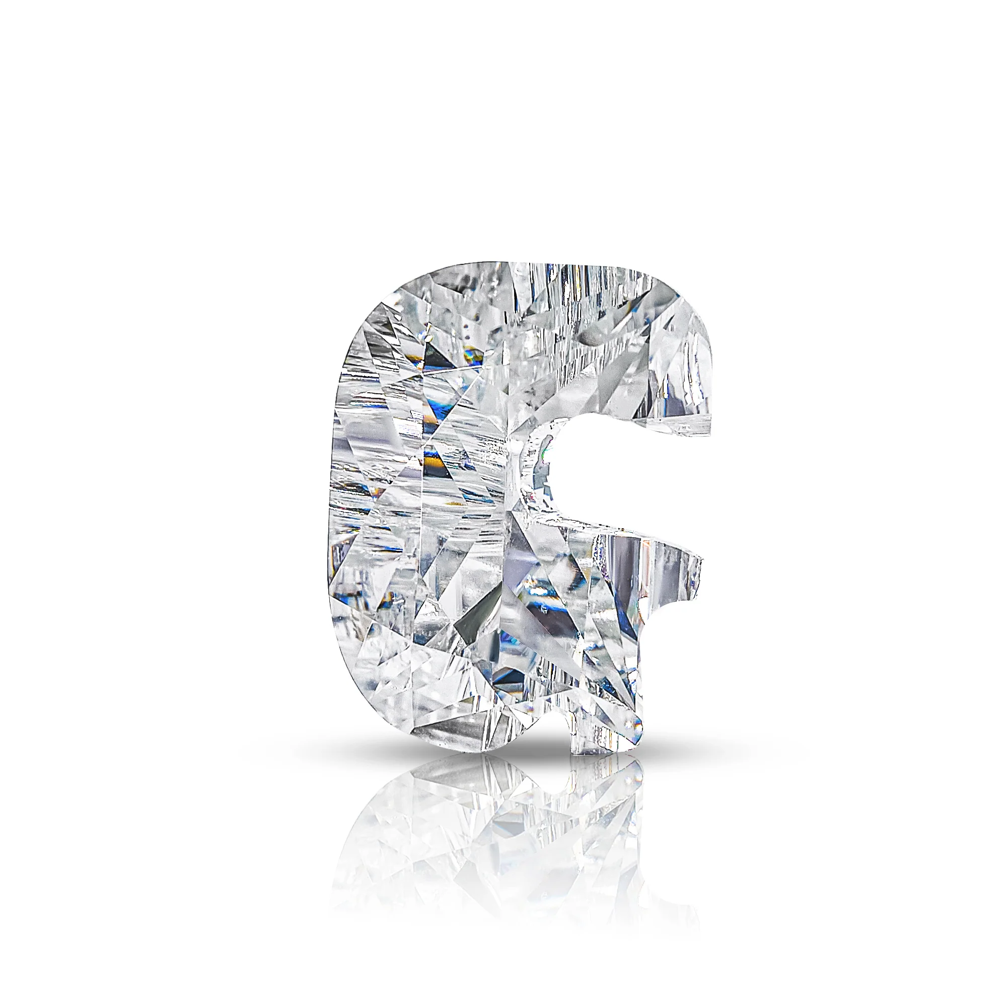 4CT MOISSANITE INITIAL EARRING IN SOLID GOLD - Image 8