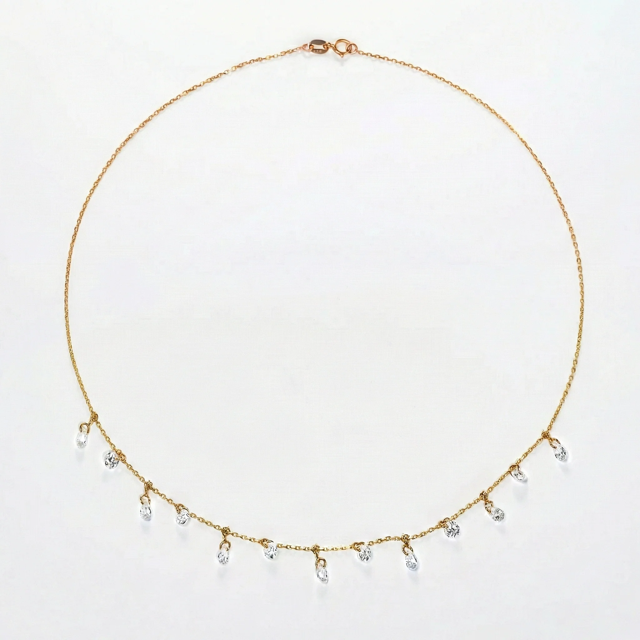 4CT MOISSANITE ROUND & PEAR CUT NECKLACE IN SOLID GOLD - Image 5