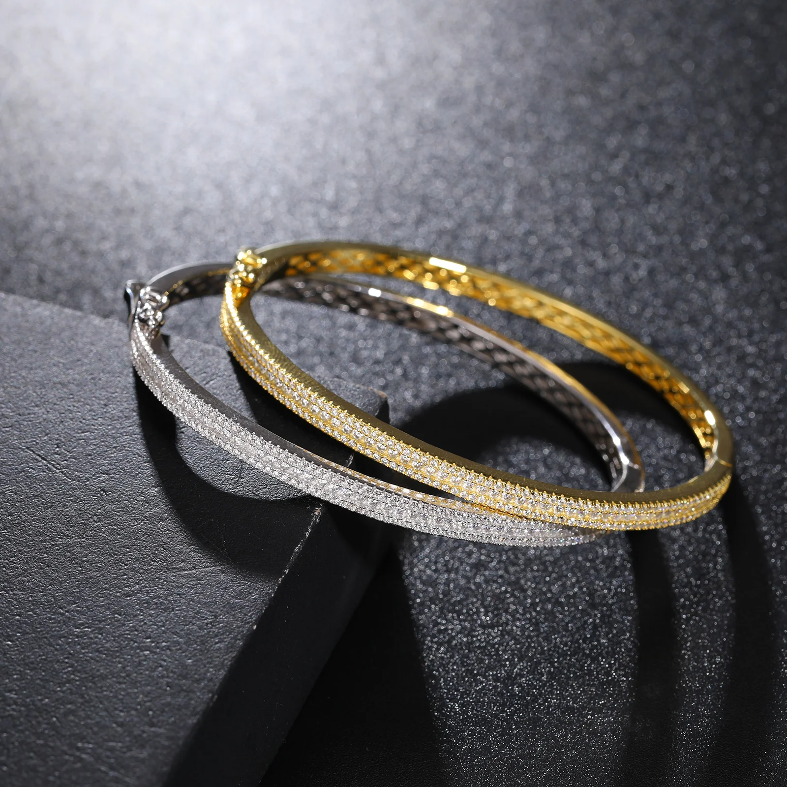 4MM MOISSANITE DIAMOND BANGLE BRACELET IN STERLING SILVER - Image 4