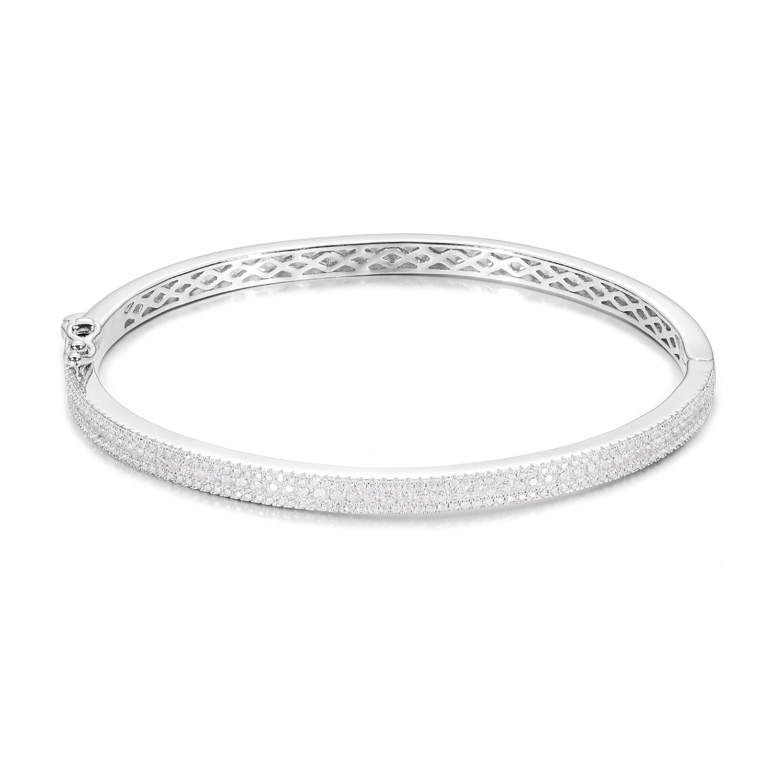 4MM MOISSANITE DIAMOND BANGLE BRACELET IN STERLING SILVER - Image 7