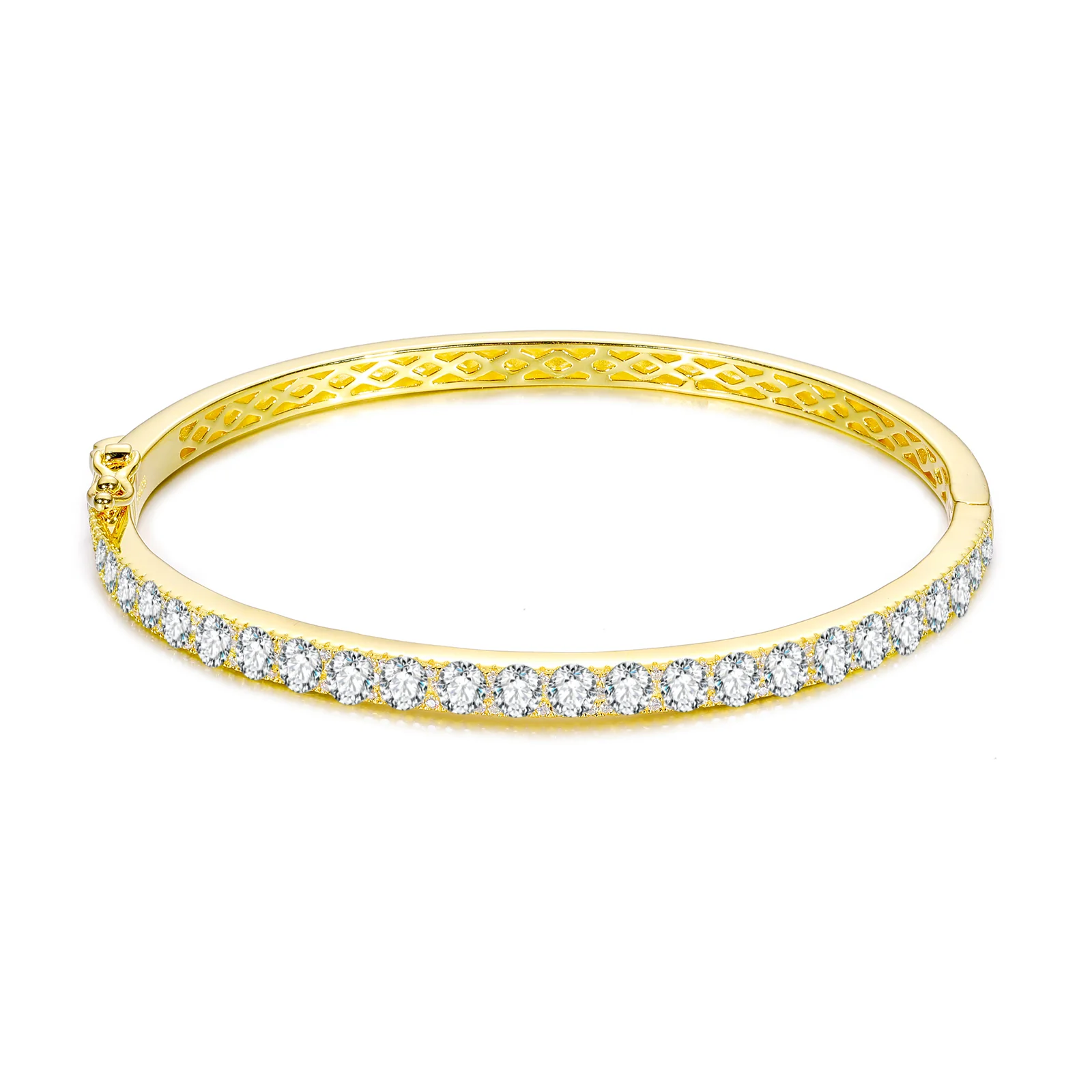 4MM MOISSANITE DIAMOND BANGLE BRACELET IN STERLING SILVER - Image 8