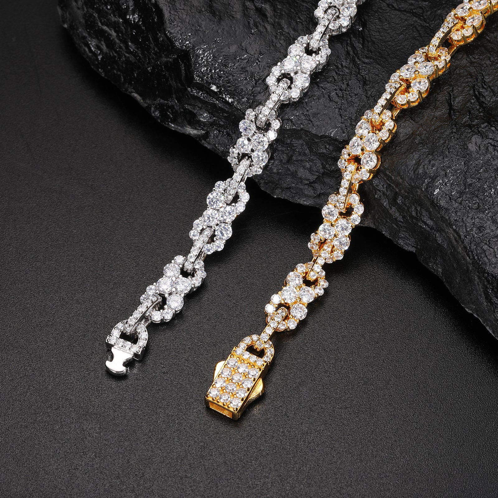 5.5MM MOISSANITE INFINITY CUBAN LINK CHAIN BRACELET IN STERLING SILVER - Image 2