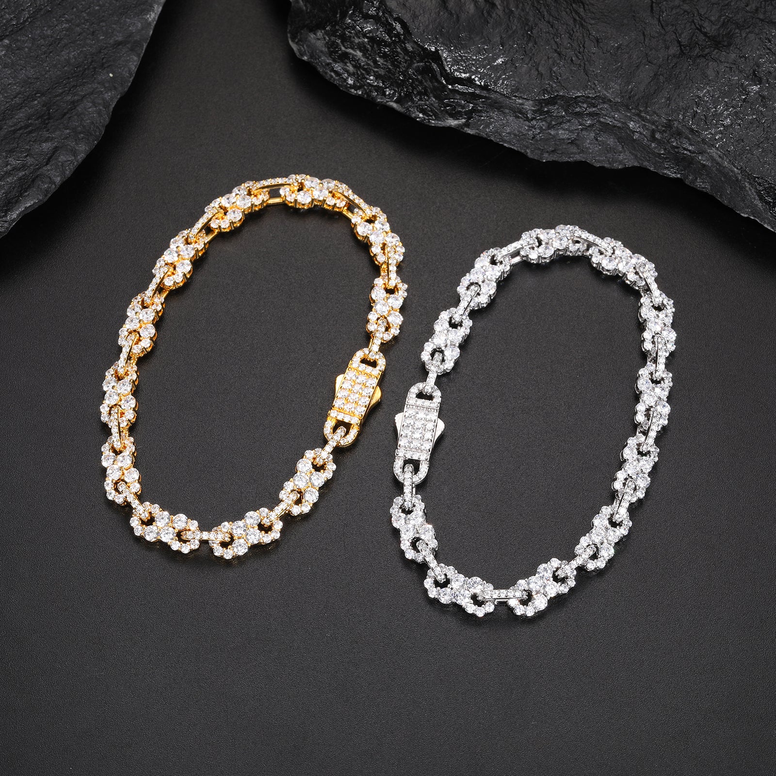 5.5MM MOISSANITE INFINITY CUBAN LINK CHAIN BRACELET IN STERLING SILVER - Image 3