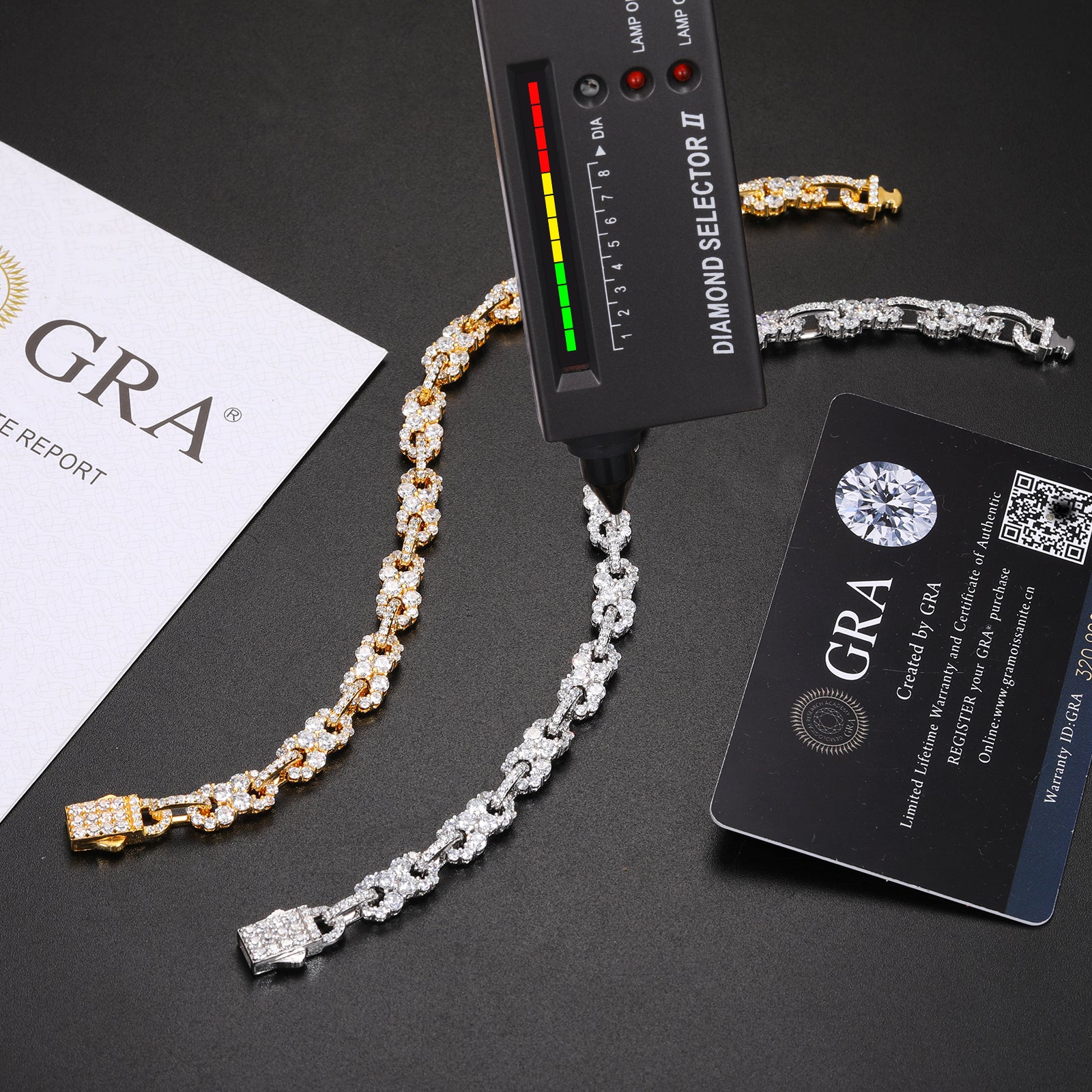 5.5MM MOISSANITE INFINITY CUBAN LINK CHAIN BRACELET IN STERLING SILVER - Image 5