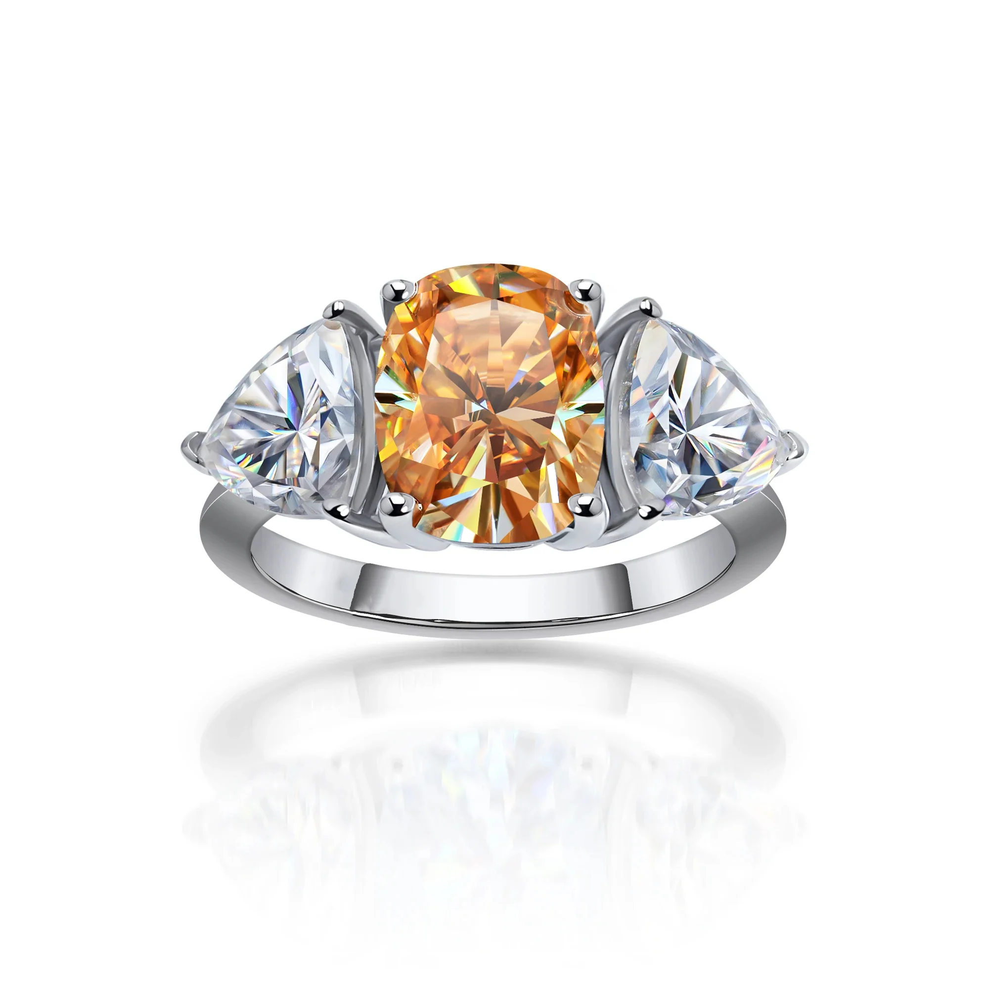 6CT MOISSANITE CUSHION CUT RING IN STERLING SILVER - Image 5