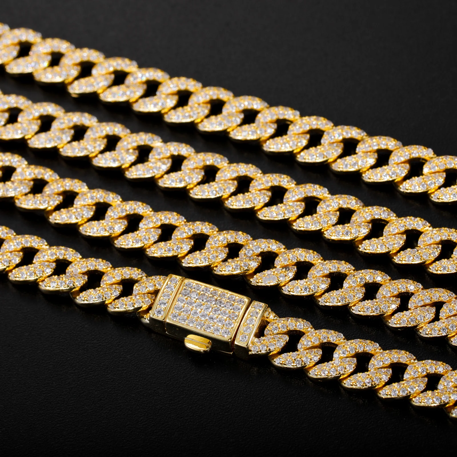 6MM 2 ROW MOISSANITE CUBAN LINK NECKLACE/BRACELET IN STERLING SILVER - Image 2