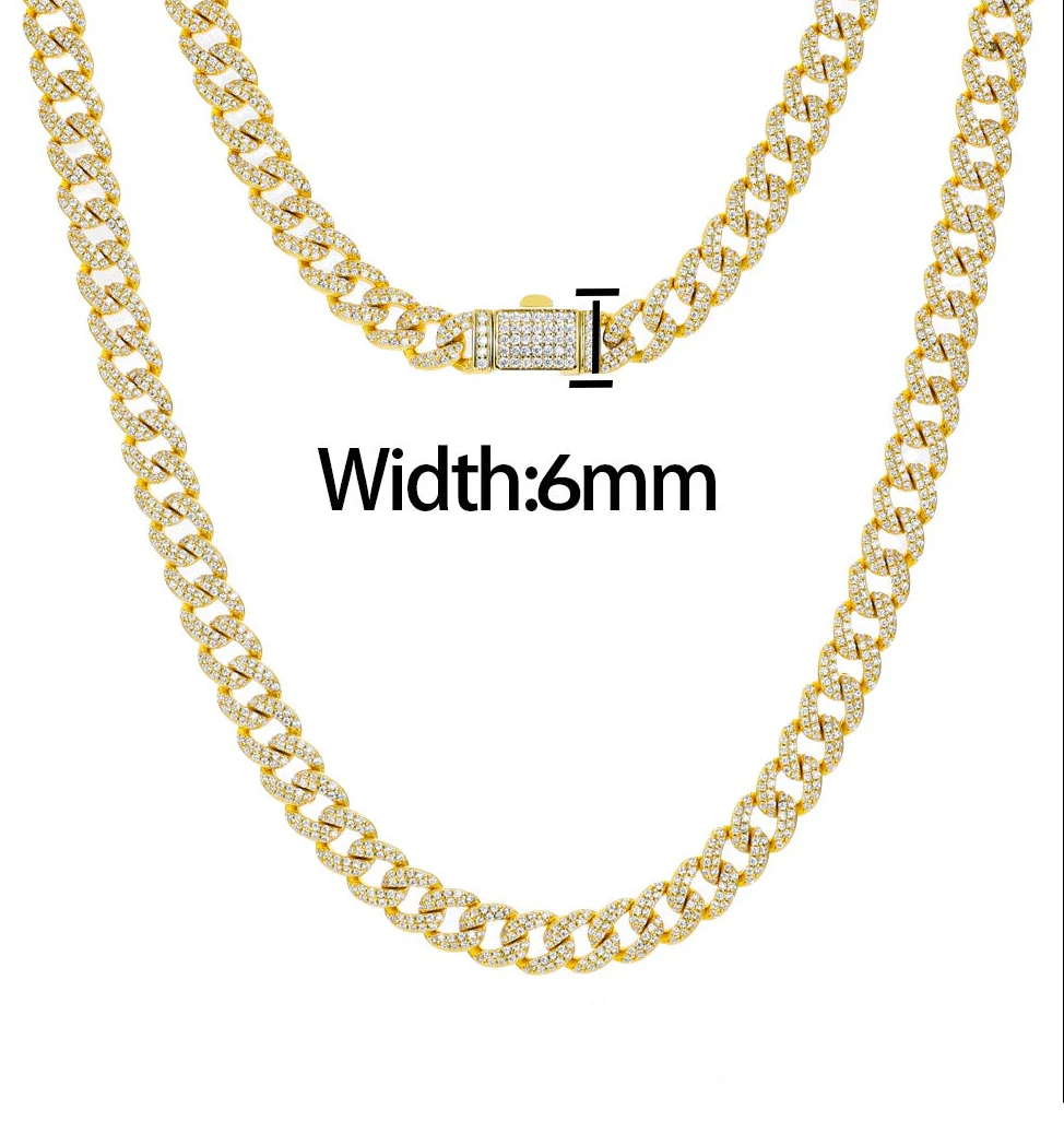 6MM 2 ROW MOISSANITE CUBAN LINK NECKLACE/BRACELET IN STERLING SILVER - Image 6