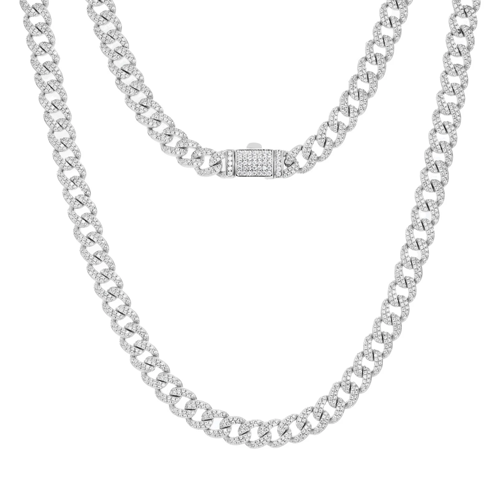 6MM 2 ROW MOISSANITE CUBAN LINK NECKLACE/BRACELET IN STERLING SILVER - Image 7