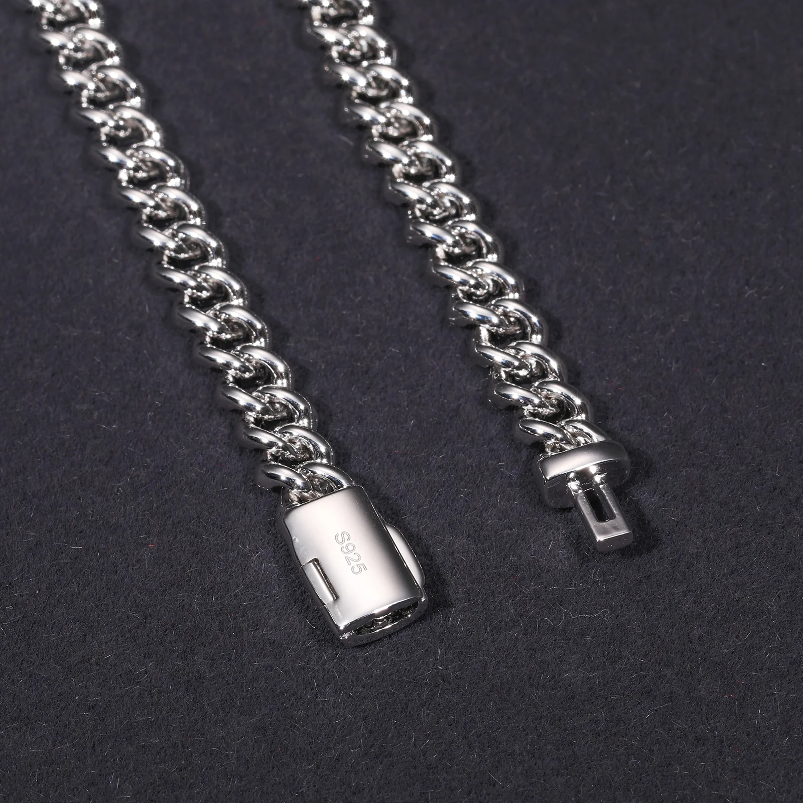 6MM MOISSANITE CUBAN LINK CHAIN NECKLACE/BRACELET IN STERLING SILVER - Image 4