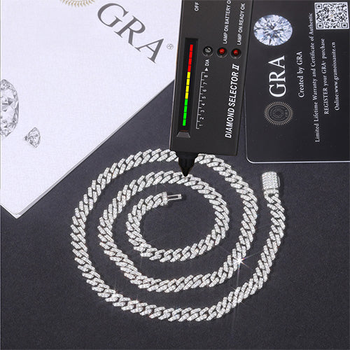 6MM MOISSANITE CUBAN LINK CHAIN NECKLACE/BRACELET IN STERLING SILVER - Image 5