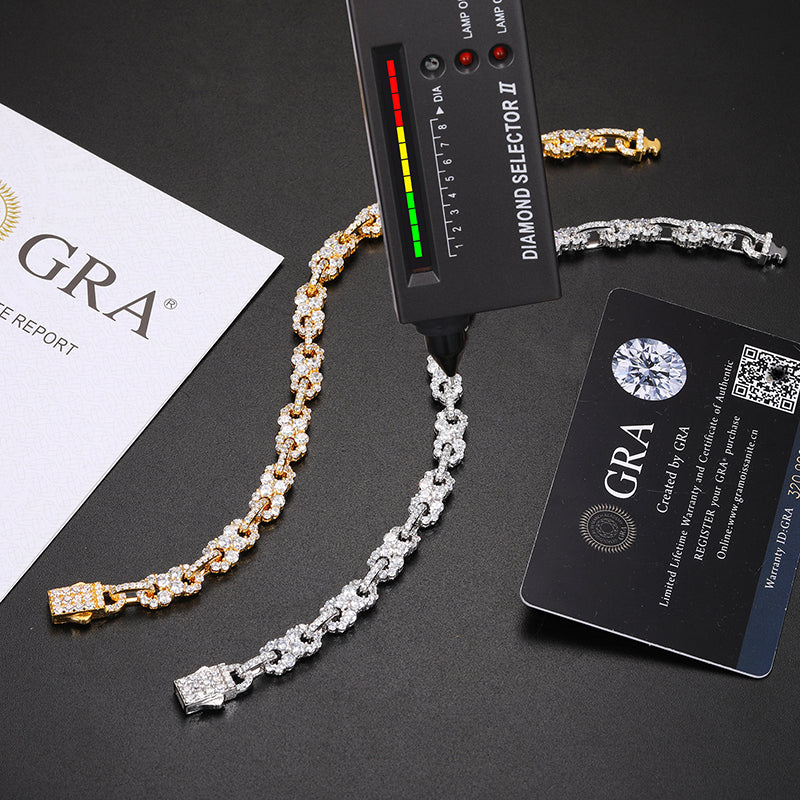 7MM MOISSANITE INFINITY CUBAN LINK CHAIN BRACELET IN STERLING SILVER - Image 5