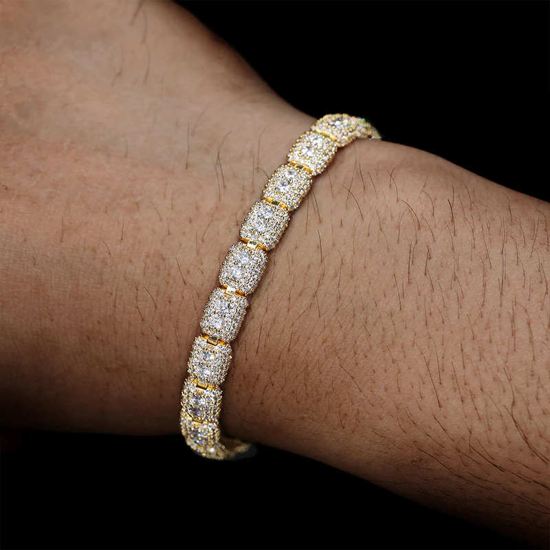 7MM MOISSANITE MICRO PAVED TENNIS CHAIN BRACELET IN STERLING SILVER - Image 2