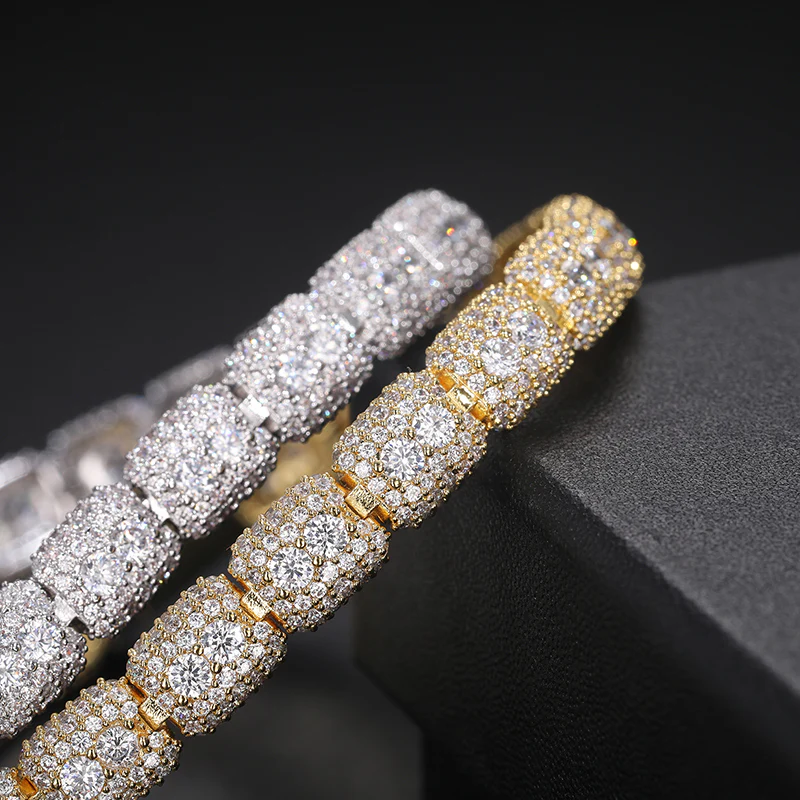 7MM MOISSANITE MICRO PAVED TENNIS CHAIN BRACELET IN STERLING SILVER - Image 4