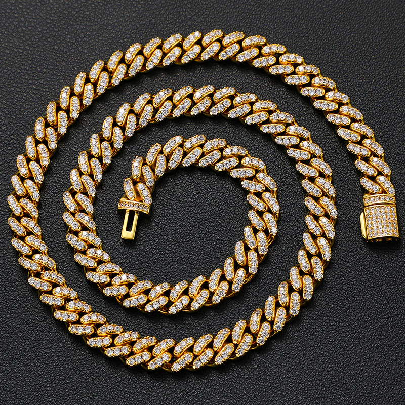 8MM MOISSANITE MIAMI CUBAN LINK CHAIN NECKLACE/BRACELET IN STERLING SILVER - Image 2