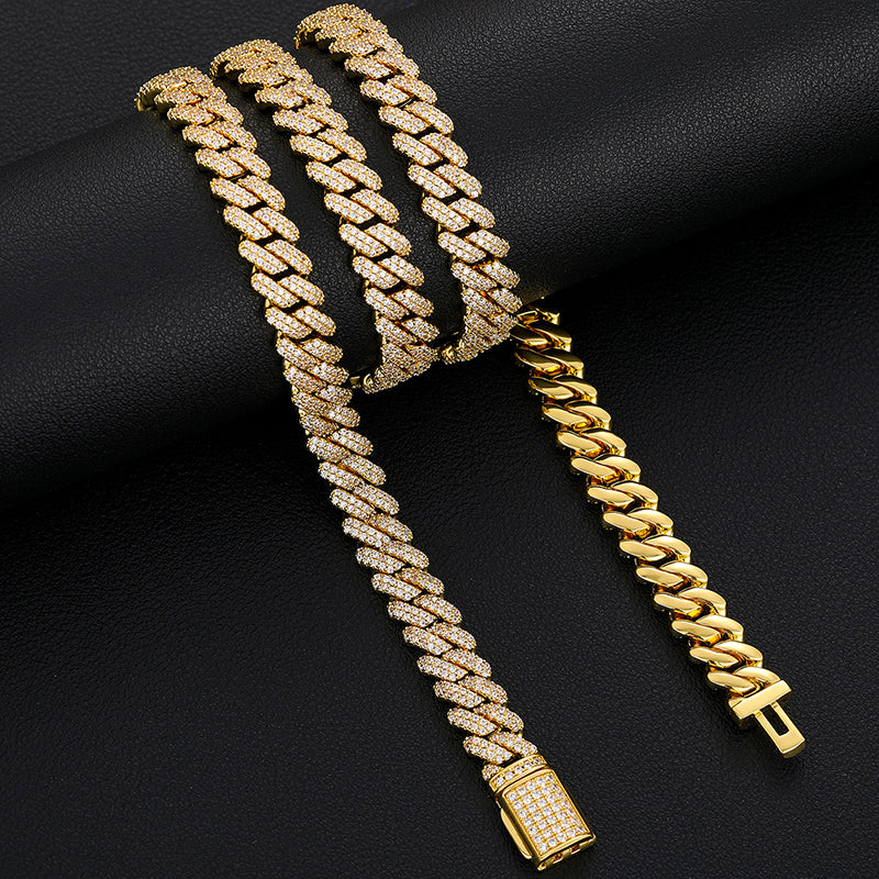 9MM MOISSANITE MIAMI CUBAN LINK CHAIN NECKLACE/BRACELET IN STERLING SILVER - Image 6