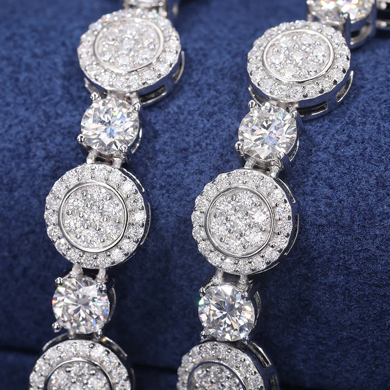 9MM MOISSANITE ROUND BEAD CHAIN NECKLACE IN STERLING SILVER - Image 8