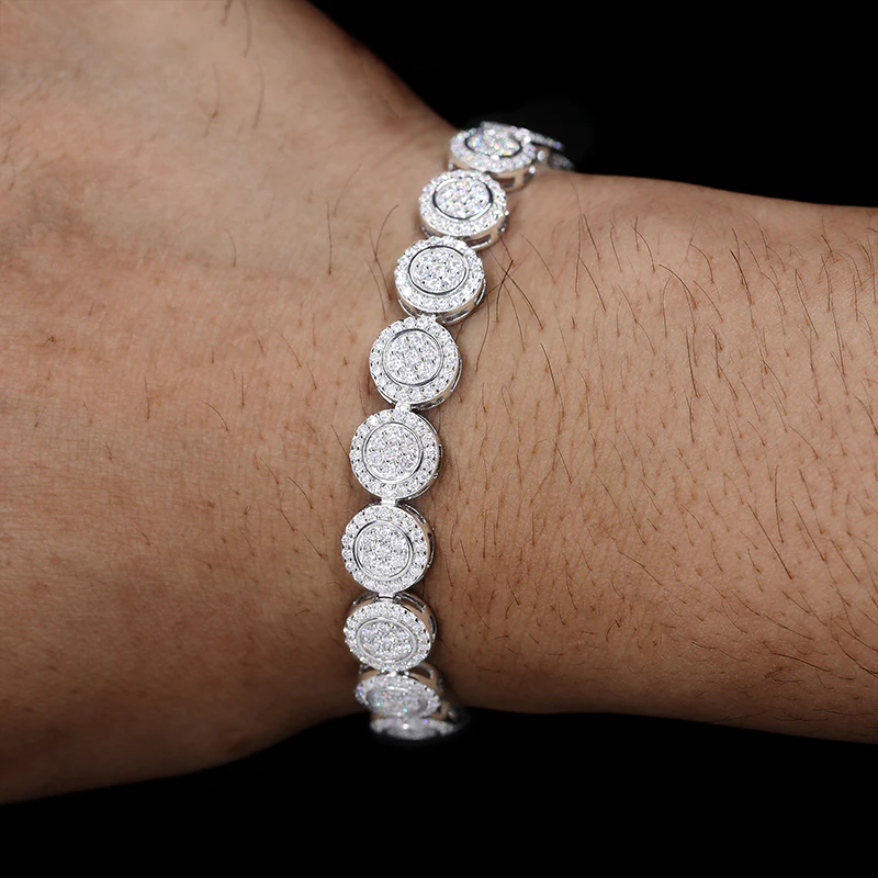 9MM ROUND CUT MOISSANITE BRACELET IN STERLING SILVER - Image 2