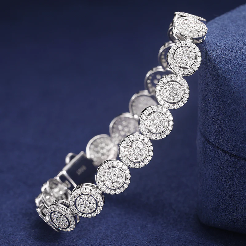 9MM ROUND CUT MOISSANITE BRACELET IN STERLING SILVER - Image 4