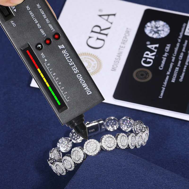 9MM ROUND CUT MOISSANITE BRACELET IN STERLING SILVER - Image 5