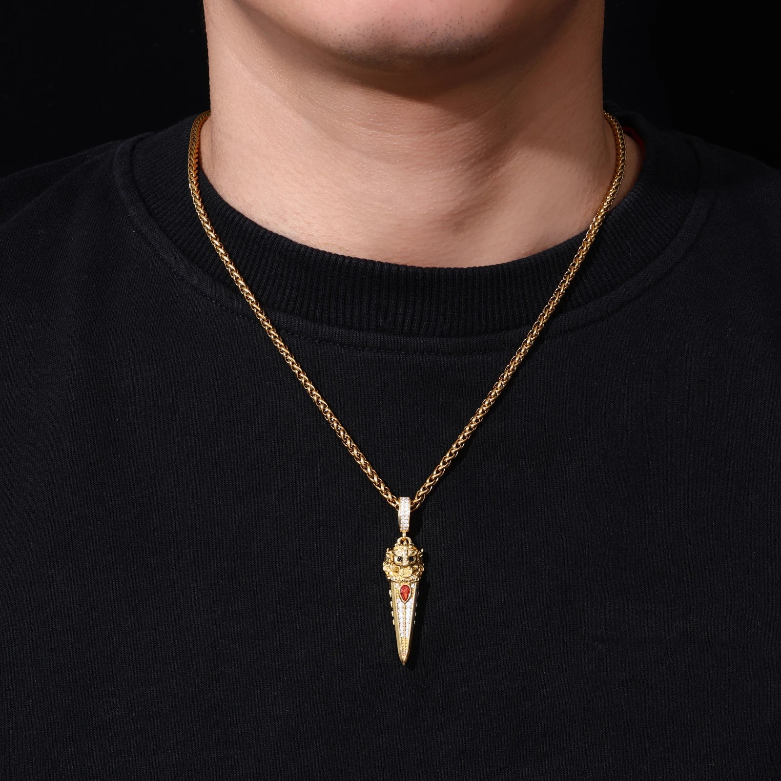 ABYSSAL MOISSANITE DAGGER PENDANT IN STERLING SILVER - Image 3