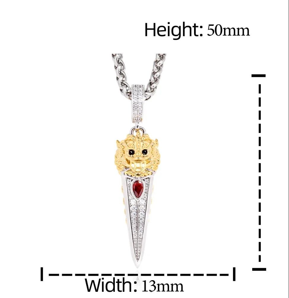 ABYSSAL MOISSANITE DAGGER PENDANT IN STERLING SILVER - Image 7