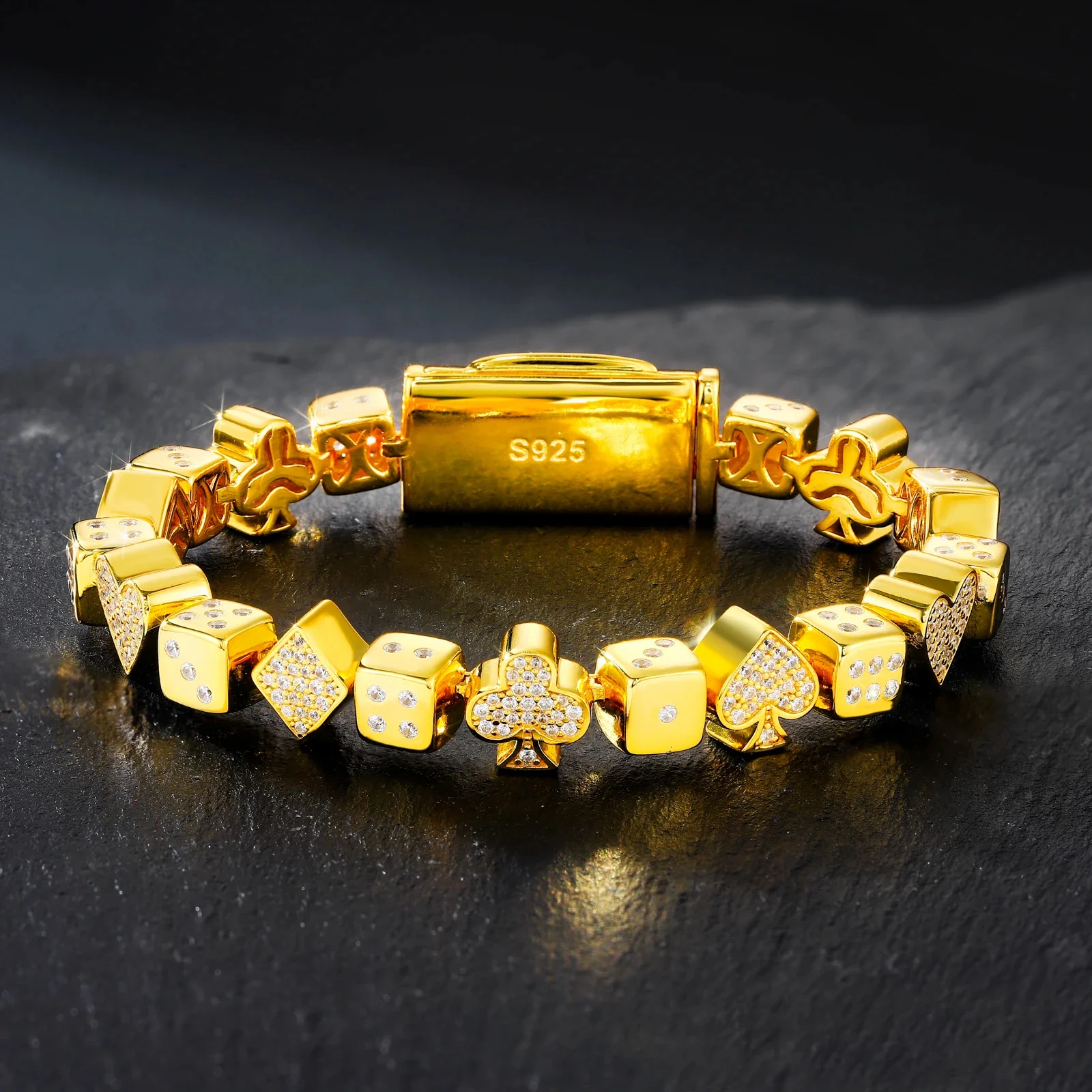 ACE OF FORTUNE MOISSANITE BRACELET IN STERLING SILVER