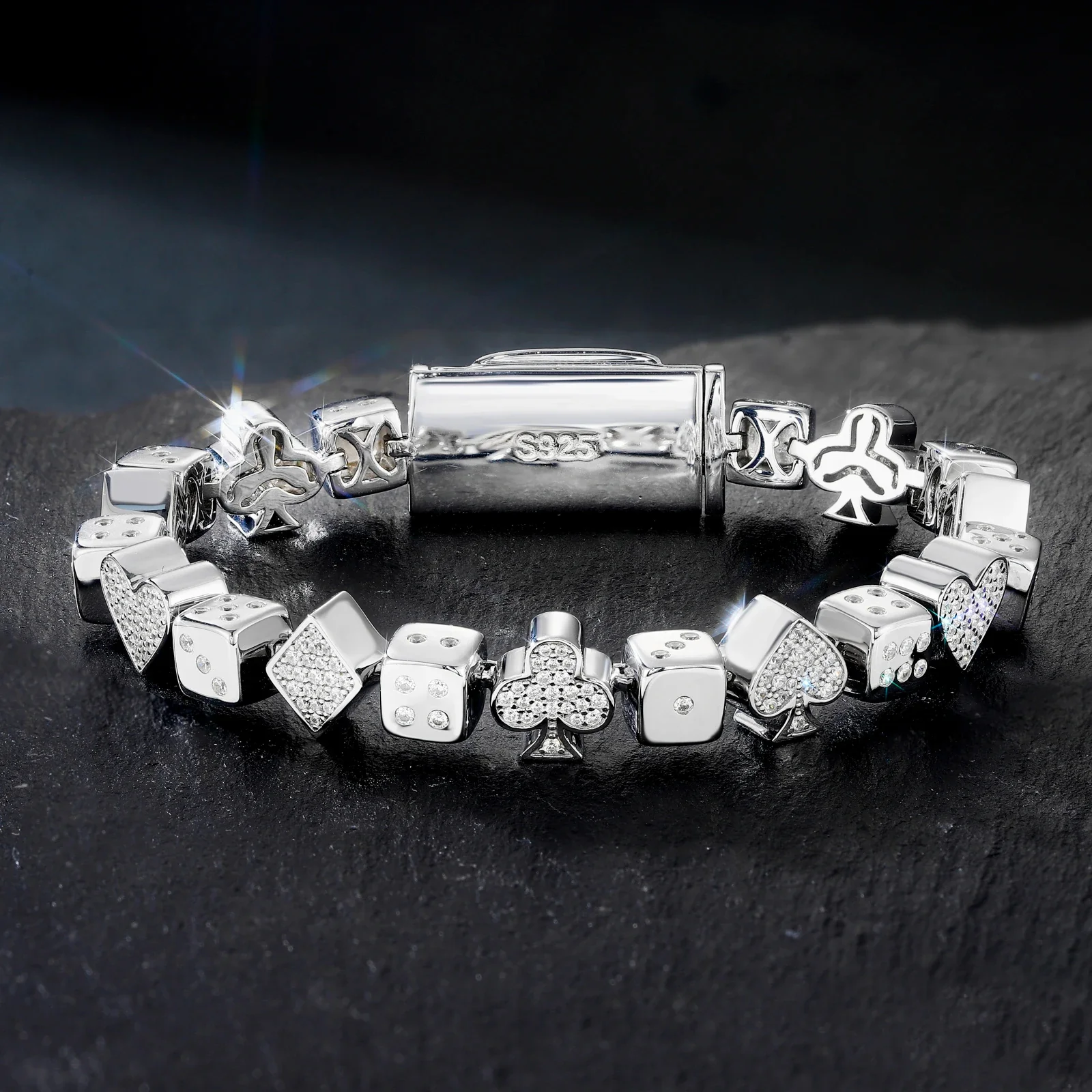 ACE OF FORTUNE MOISSANITE BRACELET IN STERLING SILVER - Image 2