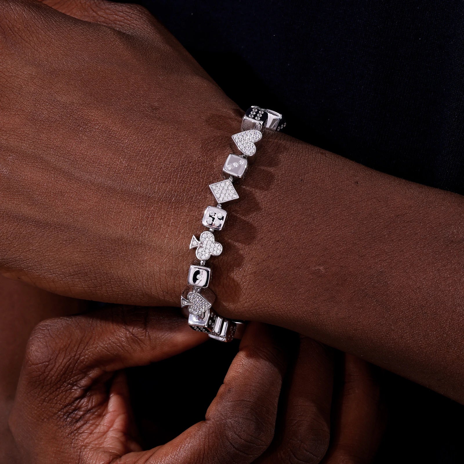 ACE OF FORTUNE MOISSANITE BRACELET IN STERLING SILVER - Image 4