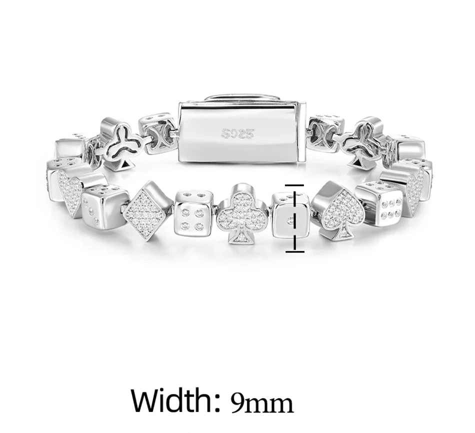 ACE OF FORTUNE MOISSANITE BRACELET IN STERLING SILVER - Image 7