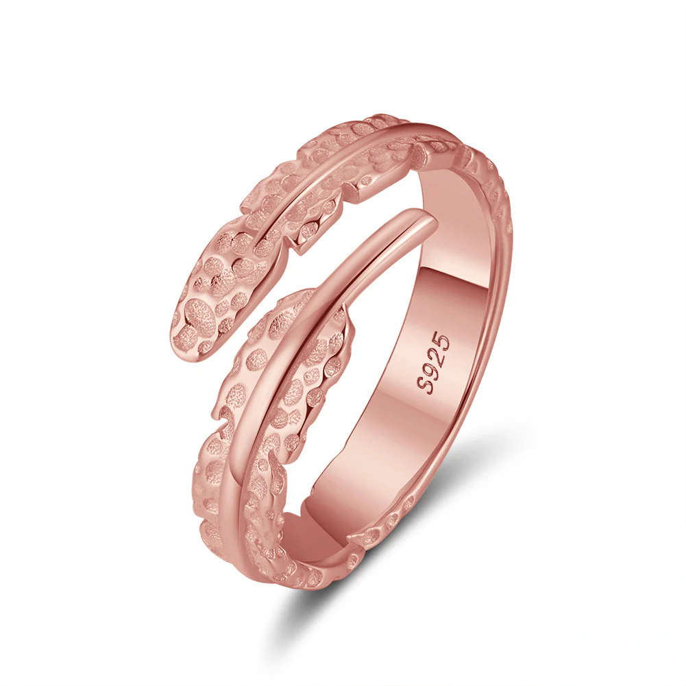 ADJUSTABLE FEATHER RING IN STERLING SILVER - Image 5
