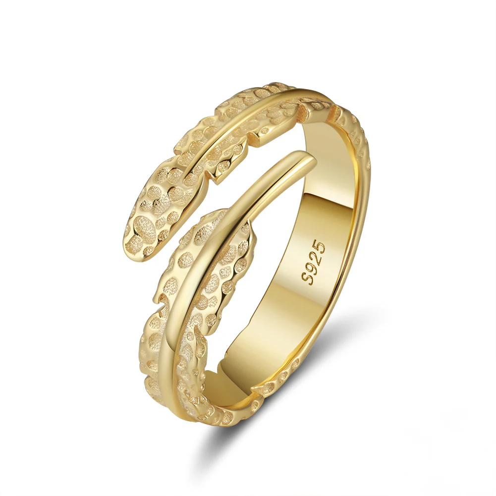 ADJUSTABLE FEATHER RING IN STERLING SILVER - Image 6