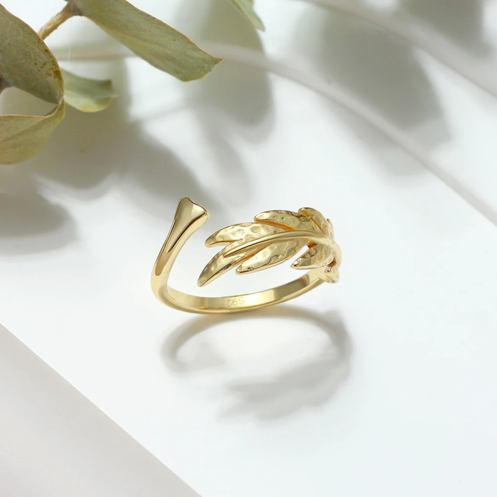 ADJUSTABLE LEAF SHAPE RING IN STERLING SILVER - Image 2