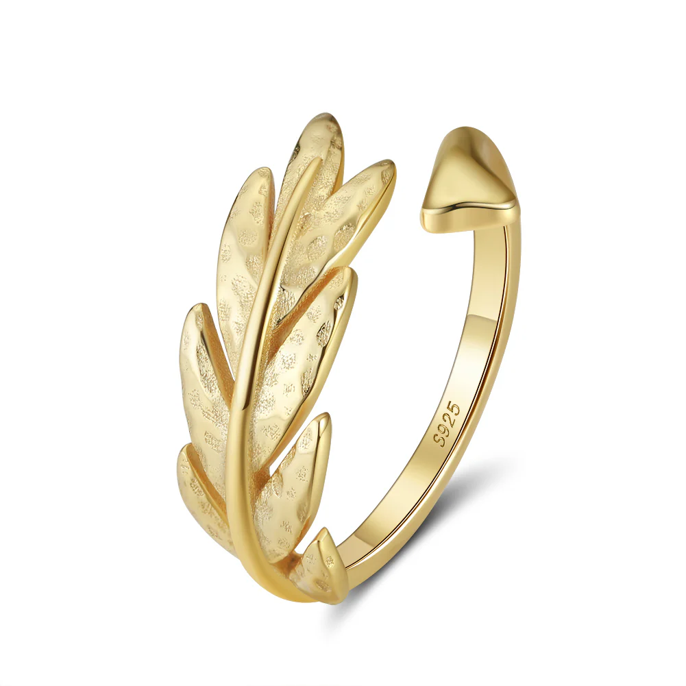 ADJUSTABLE LEAF SHAPE RING IN STERLING SILVER - Image 4
