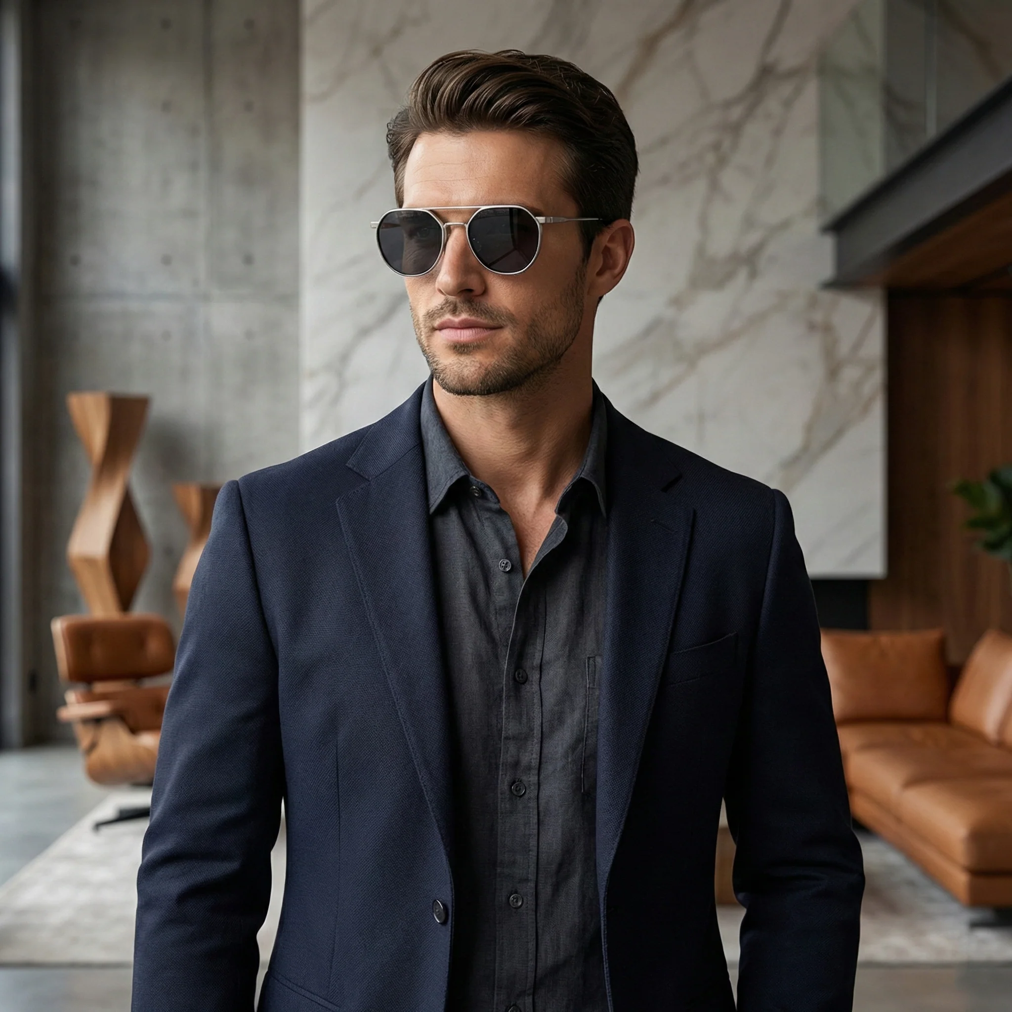 AERION METAL AVIATOR SUNGLASSES - Image 2