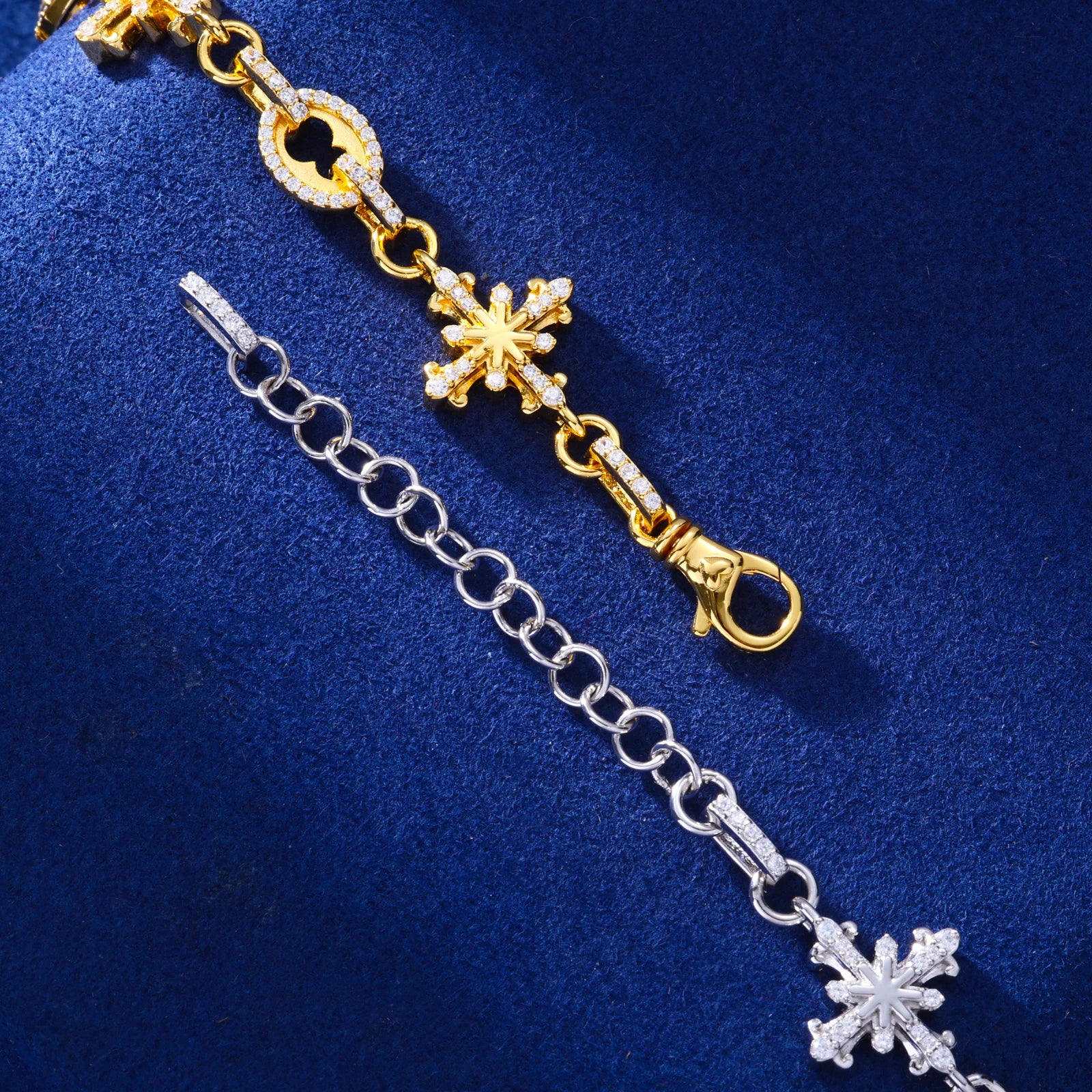 ASTRUM CROSS MOISSANITE BRACELET IN STERLING SILVER - Image 2